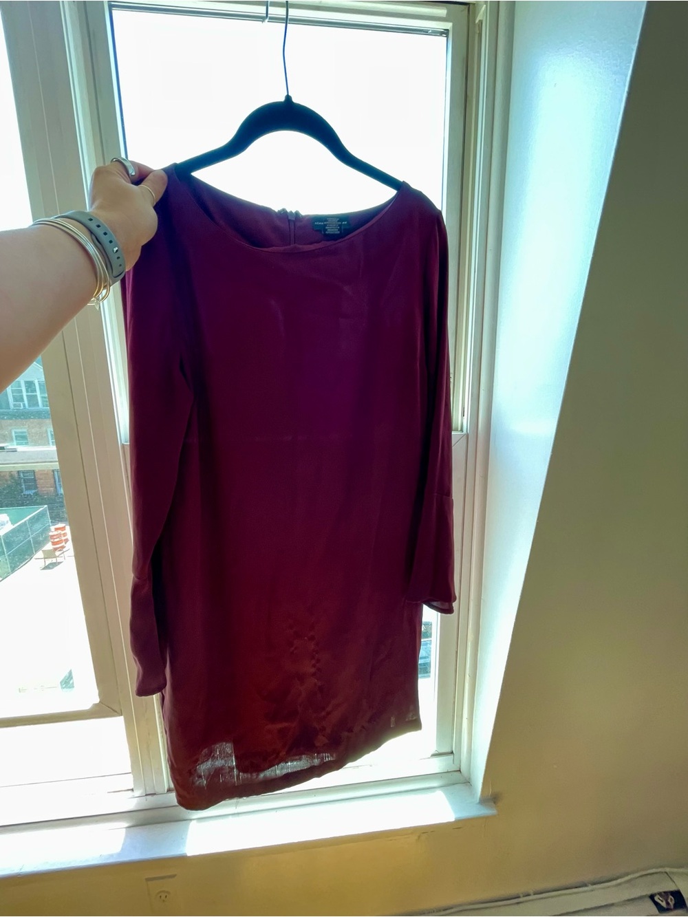 Adrienne Vittadini Burgundy Shift Dress